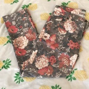 New York & Company Floral Print Casual Ankle Pants